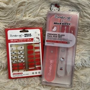 ✨NWT✨Hello Kitty x The Creme Shop Press Gel Nail Strip Kit + Nail Files Set